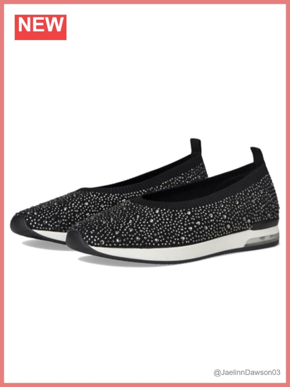 Women's Fashion Sneakers with Cushioned Insole, Breathable Knit Upper, Jeweled